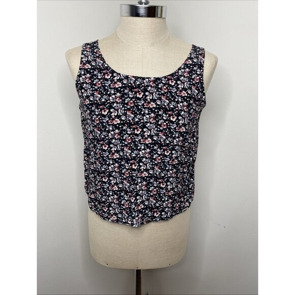 Rampage Tops - Vintage Rampage 90's Tank Top Women L Dark Floral Fairy Grunge Whimsigoth Y2K